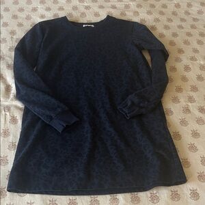 Z Supply Navy and Black Leopard Print Pullover Dress